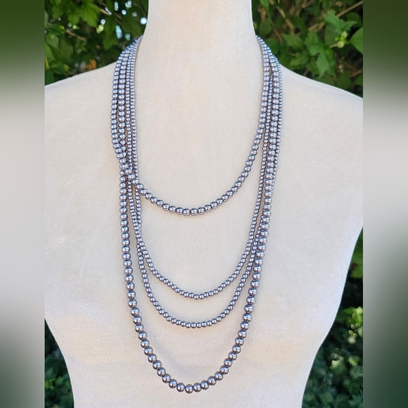 Silver Beaded Necklace - Picture 2 of 6